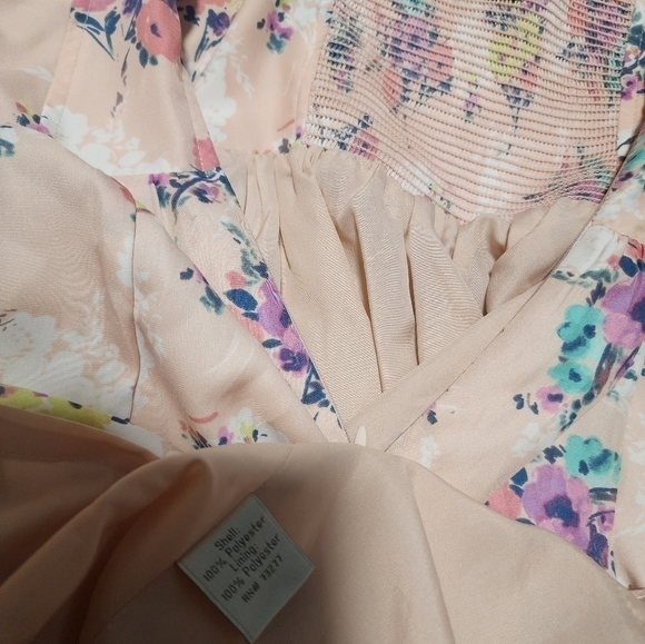 𝅺LC Lauren Conrad Women's Fit & Flare Sweetheart Floral Pink Dress - Picture 13 of 13